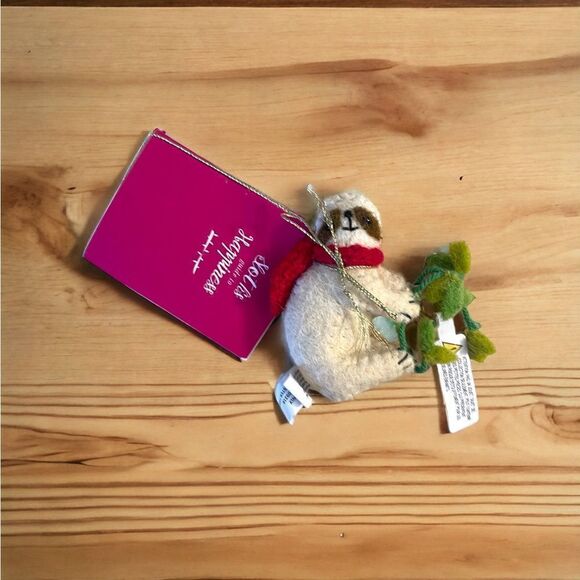 FURRY FRIENDS "A Sloth's Guide to Happiness" 3.25" Christmas ornament book Rare - Picture 2 of 3
